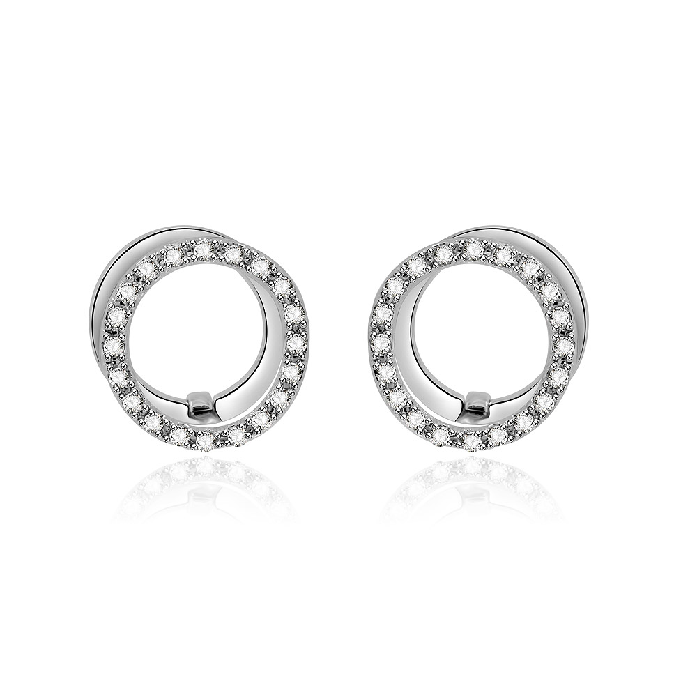 Circle Clear CZ Huggie Earrings